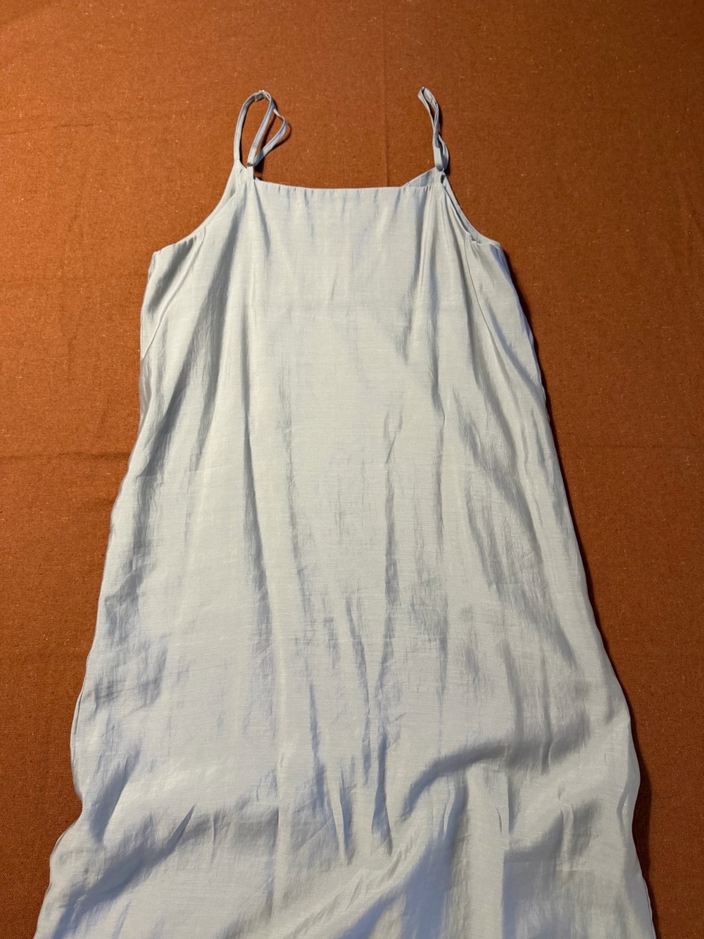 Steel Grey Slip Dress with Spaghetti Straps - Picture 8 of 15